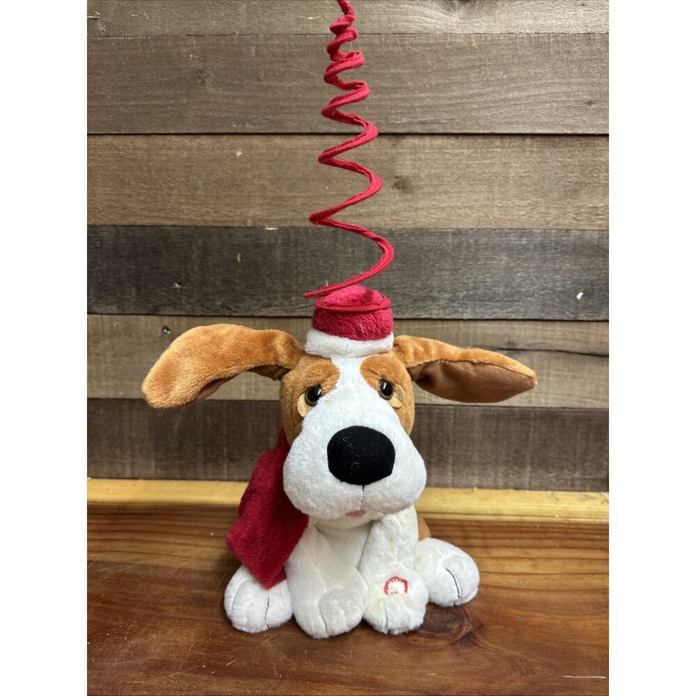 Kids of America Hound Dog Animated Plush Toy Christmas Tree Hat Sings Moves